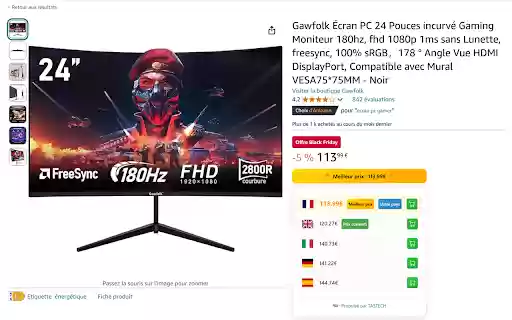 TASTECH | Comparateur de prix Amazon from Chrome web store to be run with OffiDocs Chromium online TASTECH | Comparateur de prix Amazon from Chrome web store to be run with OffiDocs Chromium online