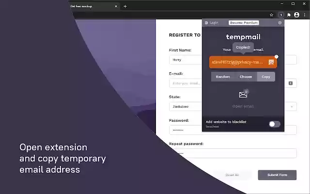Temp Mail from Chrome web store to be run with OffiDocs Chromium online Temp Mail from Chrome web store to be run with OffiDocs Chromium online