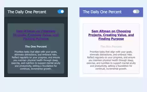 The Daily One Percent from Chrome web store to be run with OffiDocs Chromium online The Daily One Percent from Chrome web store to be run with OffiDocs Chromium online