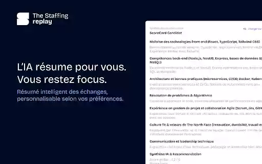 The Staffing Replay from Chrome web store to be run with OffiDocs Chromium online The Staffing Replay from Chrome web store to be run with OffiDocs Chromium online