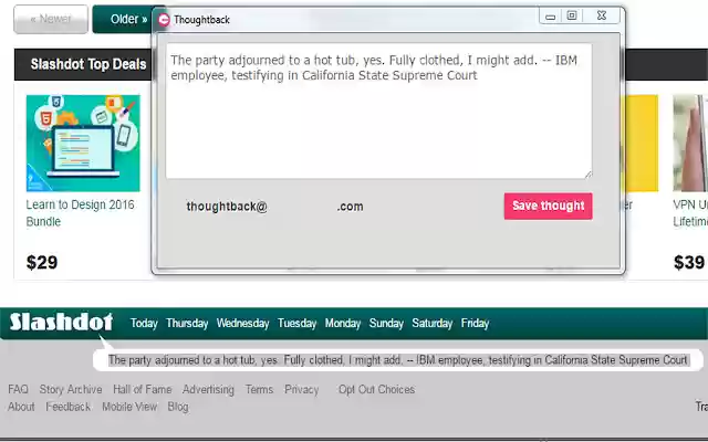 Thoughtback Saver from Chrome web store to be run with OffiDocs Chromium online Thoughtback Saver from Chrome web store to be run with OffiDocs Chromium online