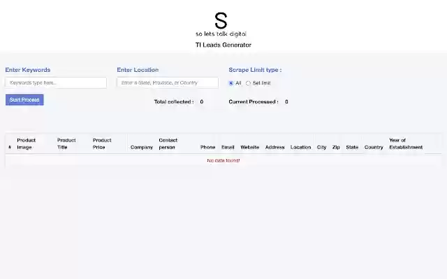 TI Leads Generator from Chrome web store to be run with OffiDocs Chromium online TI Leads Generator from Chrome web store to be run with OffiDocs Chromium online