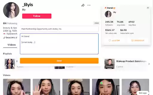 trendup AI copilot for influencer marketing from Chrome web store to be run with OffiDocs Chromium online trendup AI copilot for influencer marketing from Chrome web store to be run with OffiDocs Chromium online