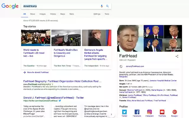 TrumpToFartHead from Chrome web store to be run with OffiDocs Chromium online TrumpToFartHead from Chrome web store to be run with OffiDocs Chromium online