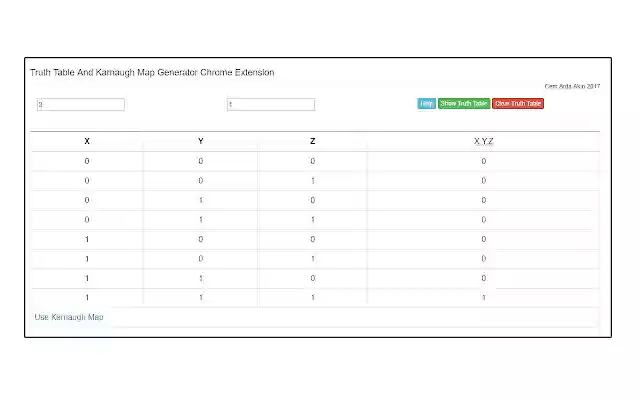 Truth Table and Karnaugh Map Generator from Chrome web store to be run with OffiDocs Chromium online Truth Table and Karnaugh Map Generator from Chrome web store to be run with OffiDocs Chromium online