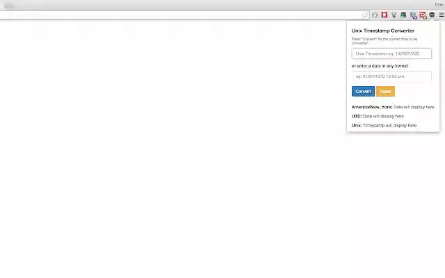 Unix Timestamp Converter from Chrome web store to be run with OffiDocs Chromium online Unix Timestamp Converter from Chrome web store to be run with OffiDocs Chromium online