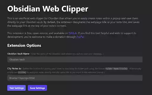 Unofficial Obsidian Web Clipper from Chrome web store to be run with OffiDocs Chromium online Unofficial Obsidian Web Clipper from Chrome web store to be run with OffiDocs Chromium online