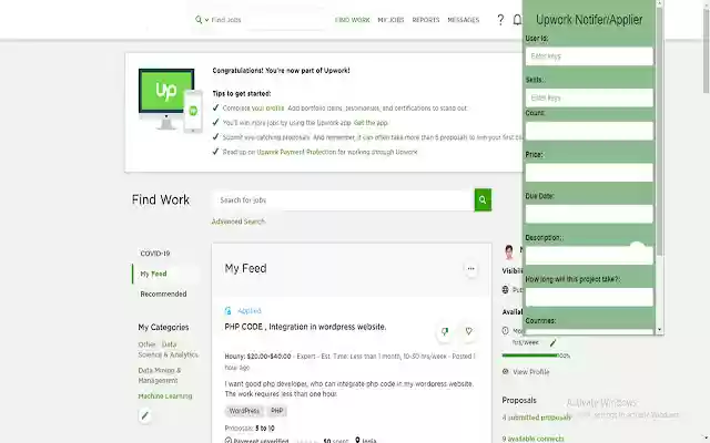 Upwork Jobs Notifier from Chrome web store to be run with OffiDocs Chromium online Upwork Jobs Notifier from Chrome web store to be run with OffiDocs Chromium online