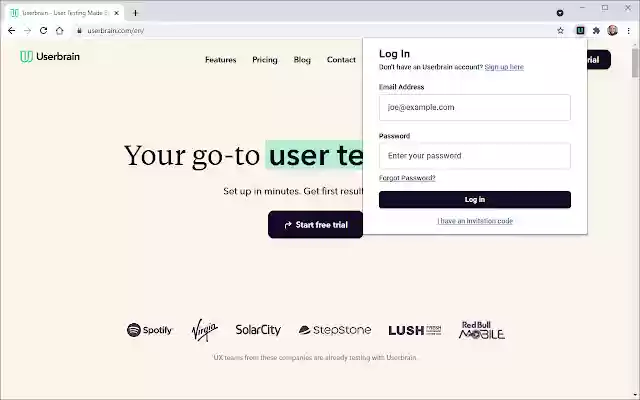 Userbrain Recorder from Chrome web store to be run with OffiDocs Chromium online Userbrain Recorder from Chrome web store to be run with OffiDocs Chromium online