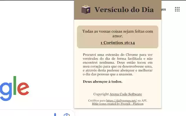 Versiculo do Dia from Chrome web store to be run with OffiDocs Chromium online Versiculo do Dia from Chrome web store to be run with OffiDocs Chromium online