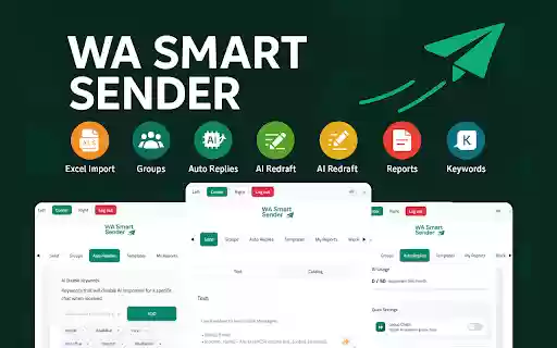WA Smart Sender from Chrome web store to be run with OffiDocs Chromium online WA Smart Sender from Chrome web store to be run with OffiDocs Chromium online