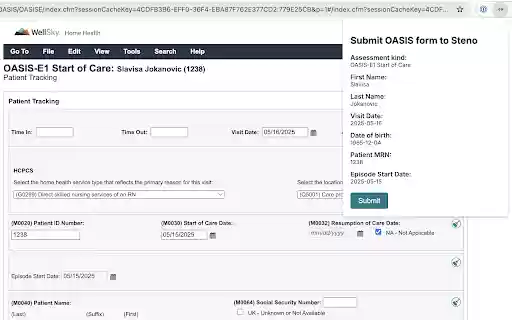 WellSky to Steno OASIS form from Chrome web store to be run with OffiDocs Chromium online WellSky to Steno OASIS form from Chrome web store to be run with OffiDocs Chromium online