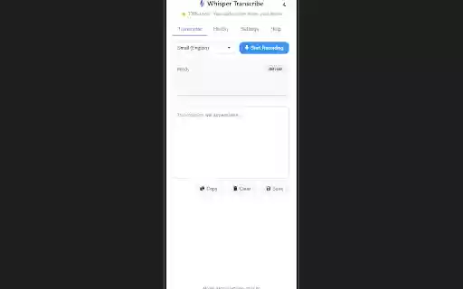 Whisper Transcribe from Chrome web store to be run with OffiDocs Chromium online Whisper Transcribe from Chrome web store to be run with OffiDocs Chromium online