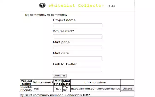 Whitelist Collector from Chrome web store to be run with OffiDocs Chromium online Whitelist Collector from Chrome web store to be run with OffiDocs Chromium online